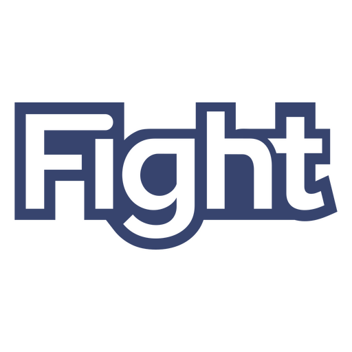 Sentiment fight word stroke PNG Design