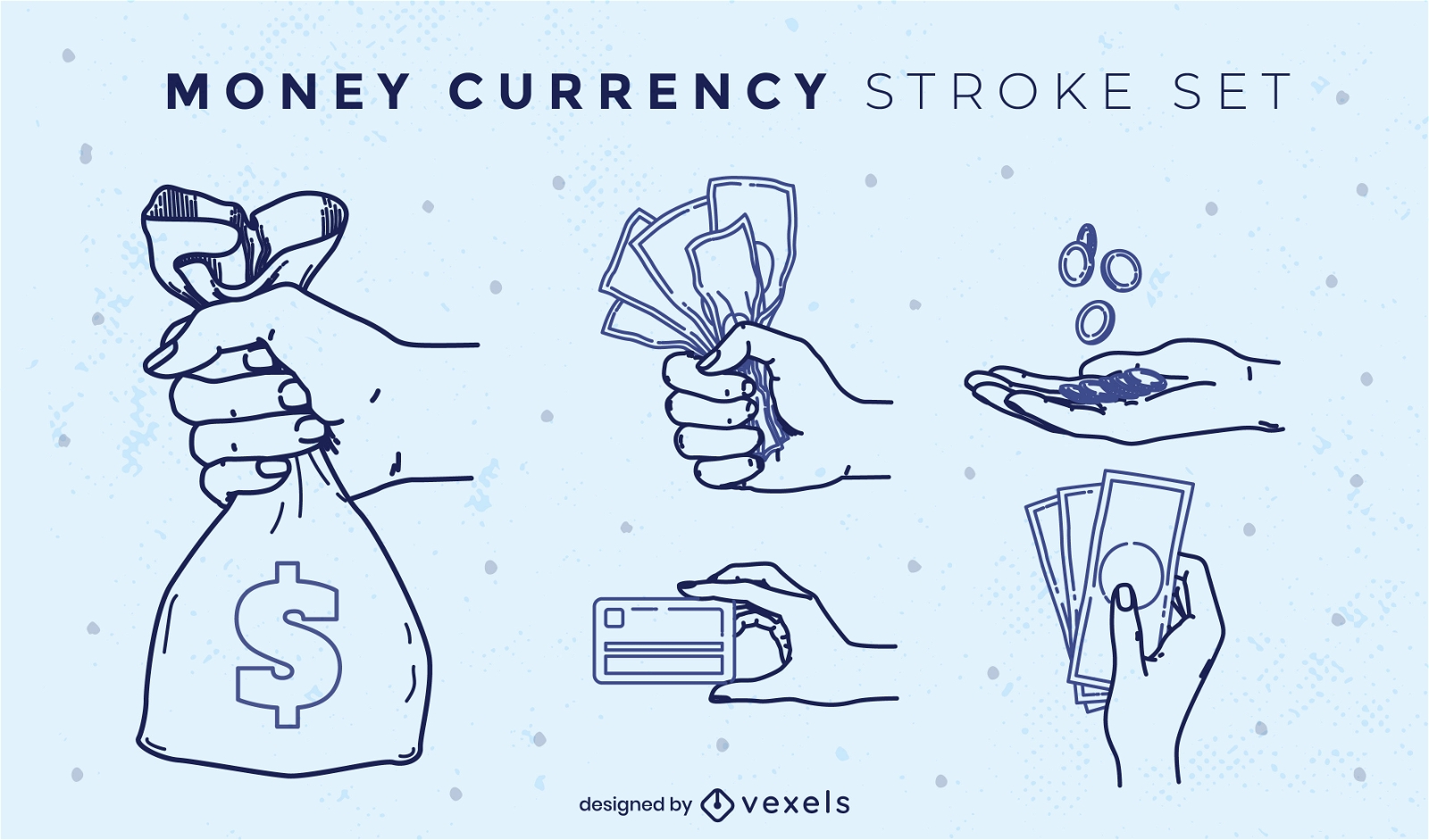 Conjunto de notas e moedas para pagamento de dinheiro