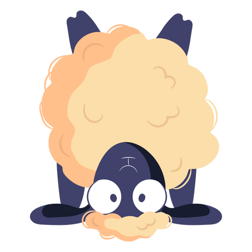 Handstand sheep cartoon character