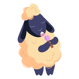 Singing sheep cartoon character PNG Design Transparent PNG