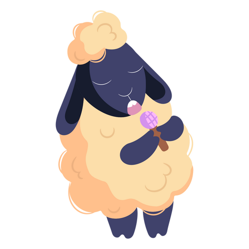 Personagem de desenho animado de ovelhas cantando Desenho PNG