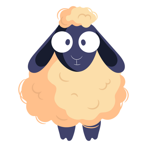 Personaje de dibujos animados lindo de ovejas