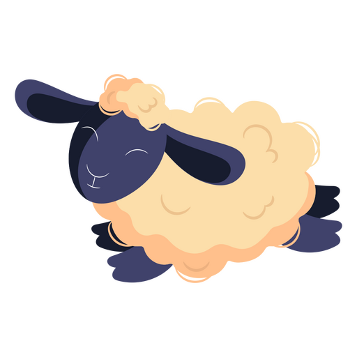 Personaje de dibujos animados de ovejas durmiendo Diseño PNG