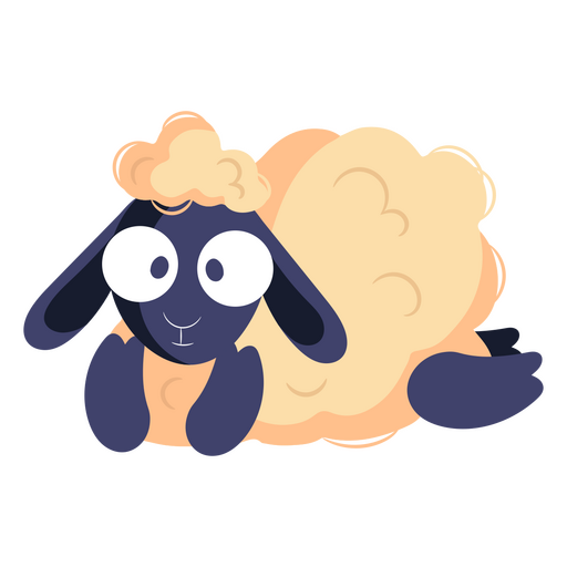 Cute sheep cartoon character PNG Design