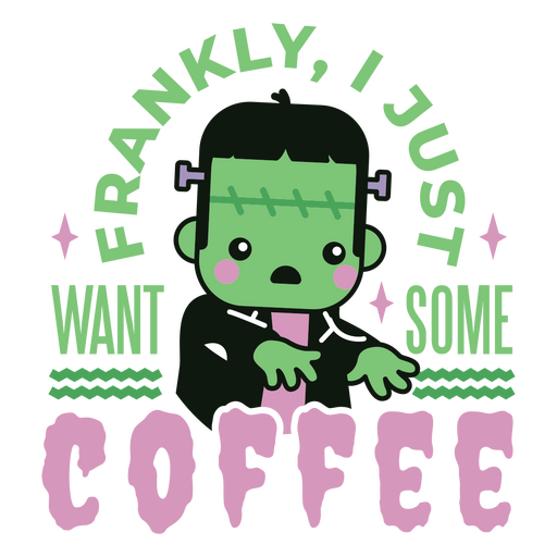 Citação de zumbi de café Desenho PNG