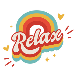 Entspannen Sie sich Retro-Regenbogenzeichen PNG-Design