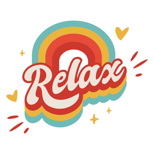 Relax retro rainbow sign PNG Design