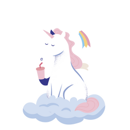 Unicórnio bebendo smoothie Desenho PNG