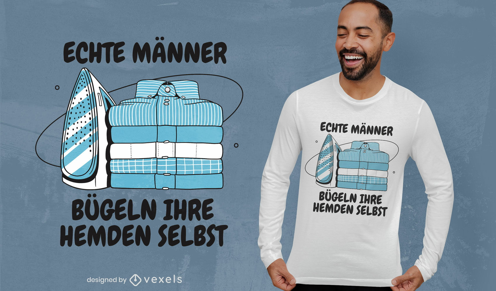 Bügel- und Hemden-Farbstrich-T-Shirt-Design