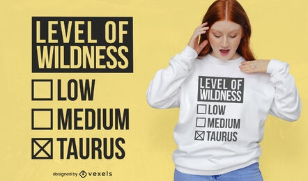 Taurus sign zodican wild t-shirt design