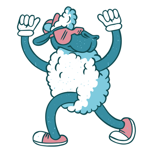 Cool personaje de dibujos animados de ovejas Diseño PNG