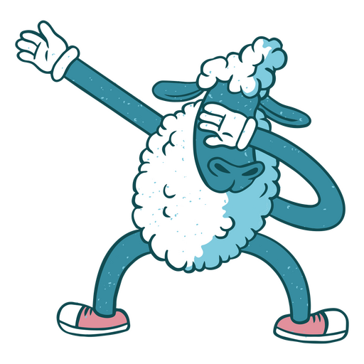 Dab sheep cartoon character PNG Design