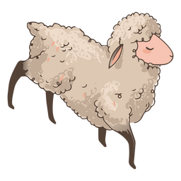 Lindo animal de oveja de salto Diseño PNG