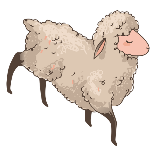 Cute jump sheep animal PNG Design
