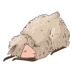 Animal de ovelha adormecido fofo Desenho PNG