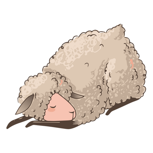 Cute sleeping sheep animal PNG Design