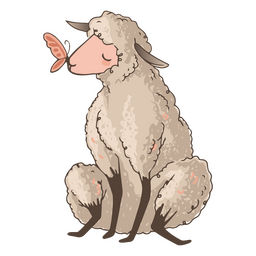 Linda mariposa oveja animal Diseño PNG