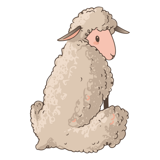Cute sheep back animal PNG Design