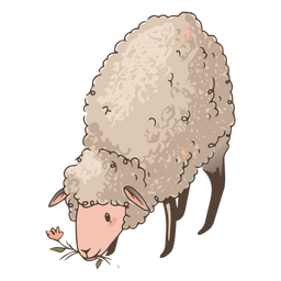 Cute sheep flower animal PNG Design