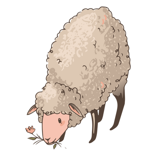 Animal de flor de ovelha fofa Desenho PNG