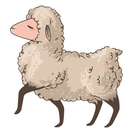 Cute sheep stride animal PNG Design
