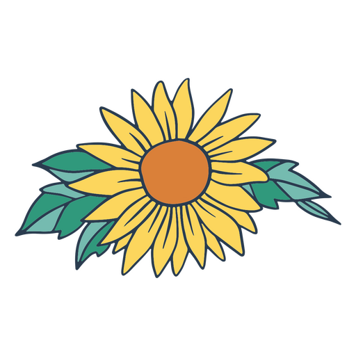 Yellow flower icon PNG Design