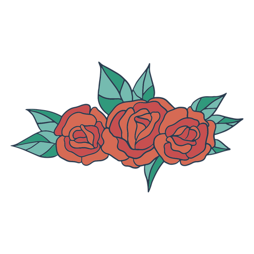Roses floral arrangement icon PNG Design