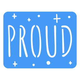 Sentimiento de palabra orgulloso cortado Diseño PNG