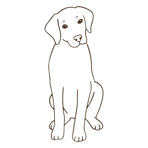 Labrador stroke cute PNG Design
