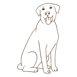 Labrador stroke sitting PNG Design