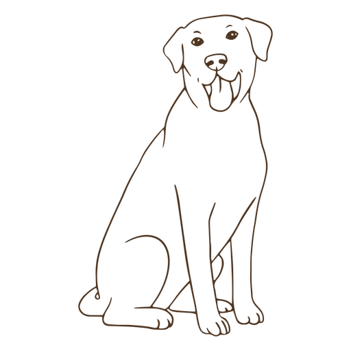 Labrador-Strich sitzend PNG-Design