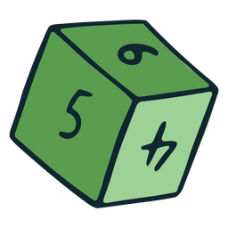 Role play jogo dados verdes Desenho PNG