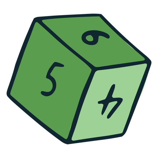 Role play game green dice PNG Design