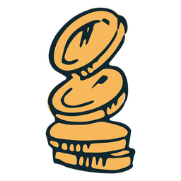 Icono de monedas de juego de rol Diseño PNG
