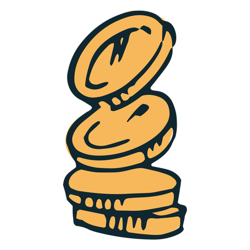 Role playing coins icon PNG Design