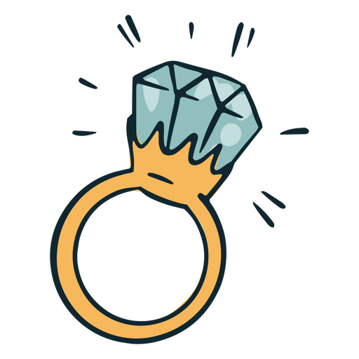 Icono de anillo de diamante de juego de rol Diseño PNG