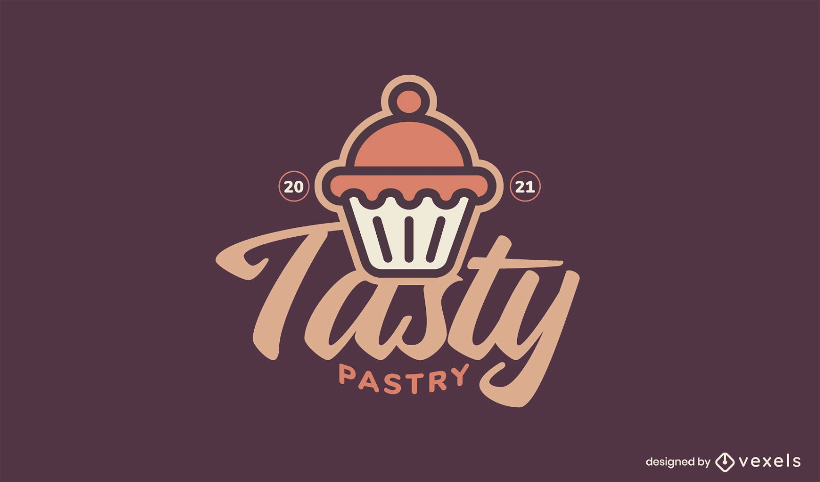 Logo-Vorlage f?r Cupcakes mit s??en Speisen
