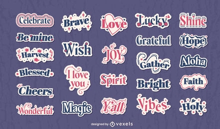 Positive sticker quotes collection