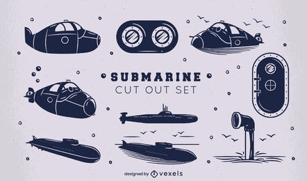 Submarine sea transport cut out set