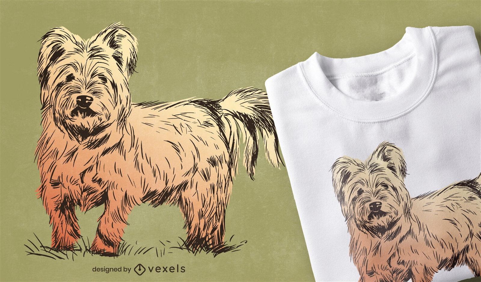 Diseño de camiseta de perro mullido
