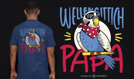 Diseño de camiseta de pájaro periquito fresco