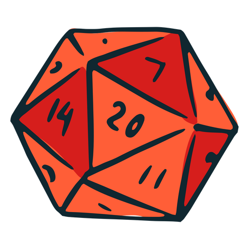 Role play game dice icon PNG Design