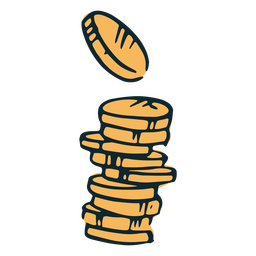 ícone de pilha de moedas Desenho PNG