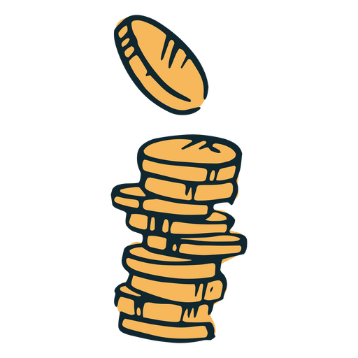 Pile of coins icon PNG Design
