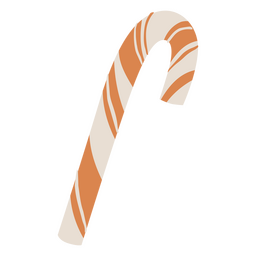 Candy cane flat christmas element PNG Design