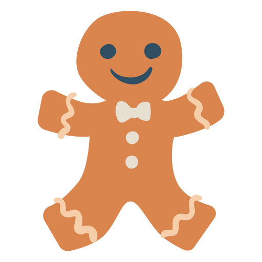 Gingerbread man flat cookie christmas PNG Design