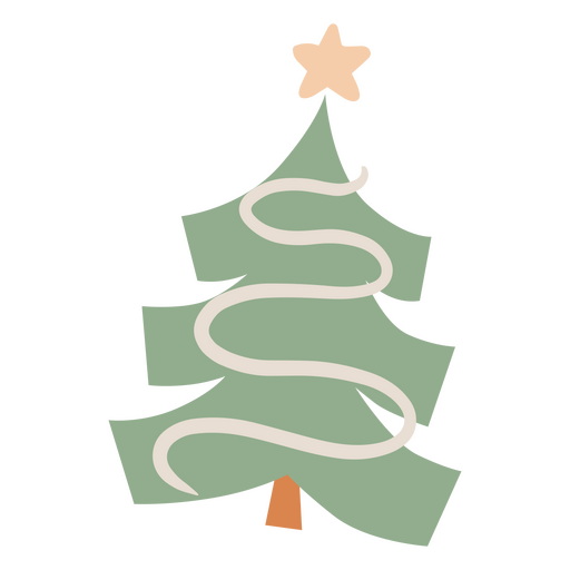 Decoração simples plana de árvore de natal Desenho PNG