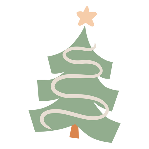 Flache einfache Dekoration des Weihnachtsbaums PNG-Design
