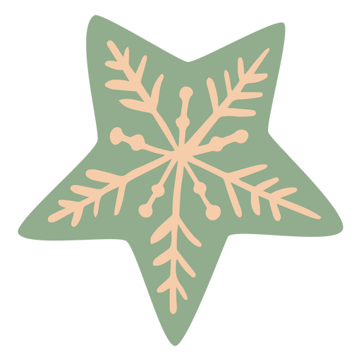 Christmas star flat decoration PNG Design