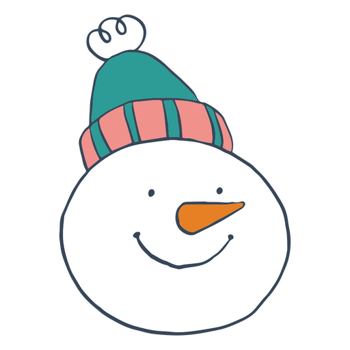 Dibujos animados simples de Navidad muñeco de nieve